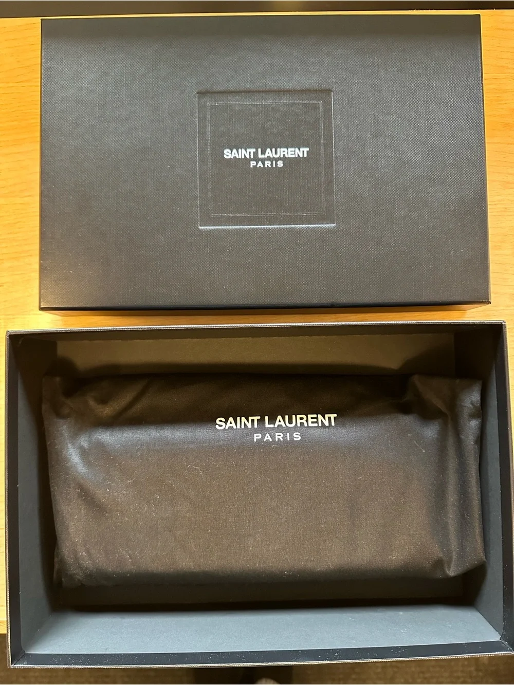 Rare YSL SAINT LAURENT Lutetia Black Calf Skin Studded Clutch